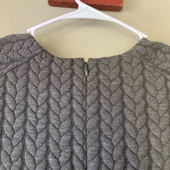 Cynthia Rowley Grey Herringbone Texture Midi Dress M - Picture 6 of 7
